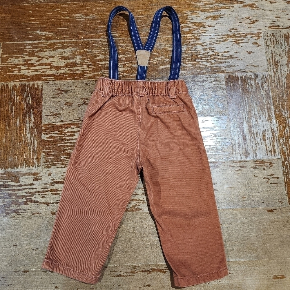 Carter's Toddler Straight Leg Pants With Detachable Suspenders, Size 12M - Picture 2 of 4